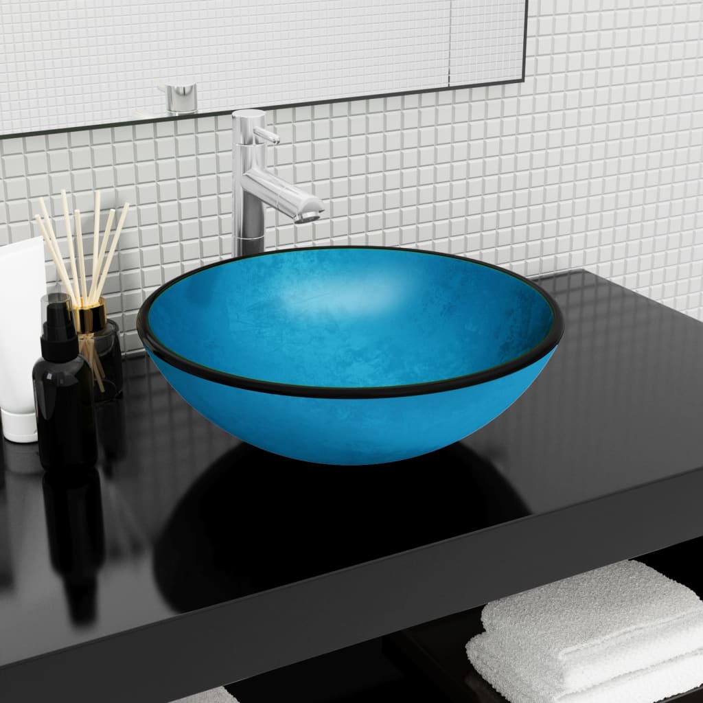 Pesuallas karkaistu lasi 42x14 cm sininen - Sisustajankoti.fi
