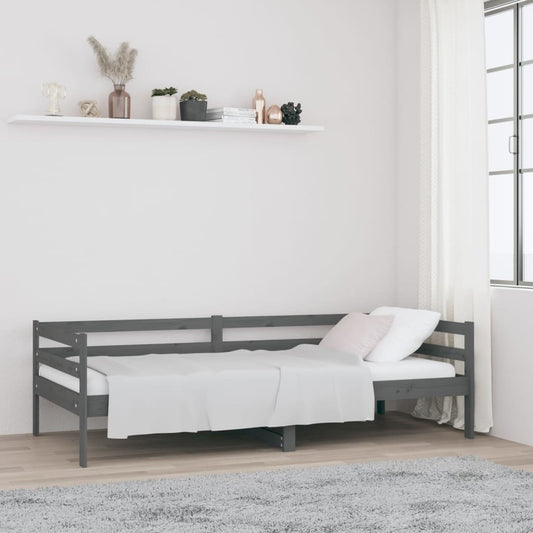 Sohvasänky harmaa 90x190 cm täysi mänty - Sisustajankoti.fi