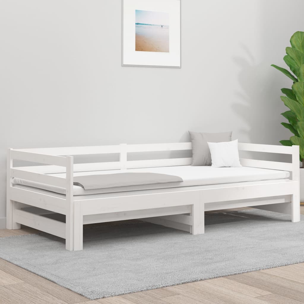 Sohvasänky ulosvedettävä valkoinen 2x (90x190) cm täysi mänty - Sisustajankoti.fi