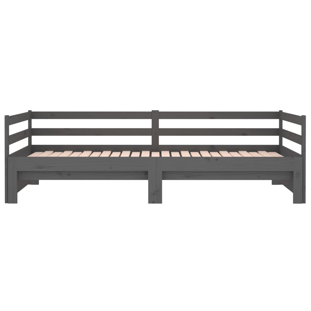 Sohvasänky ulosvedettävä harmaa 2x (90x190) cm täysi mänty - Sisustajankoti.fi