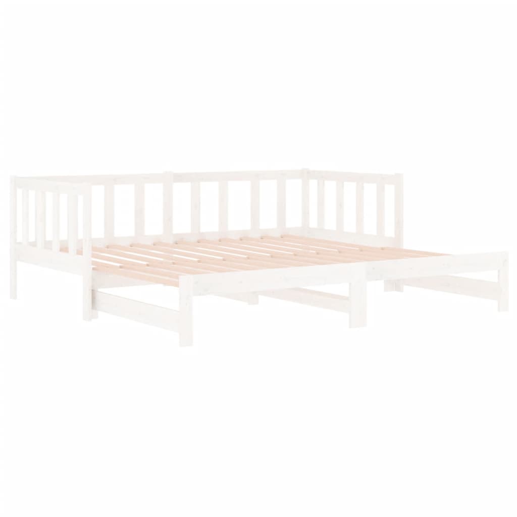 Sohvasänky ulosvedettävä valkoinen 2x (90x190) cm täysi mänty - Sisustajankoti.fi