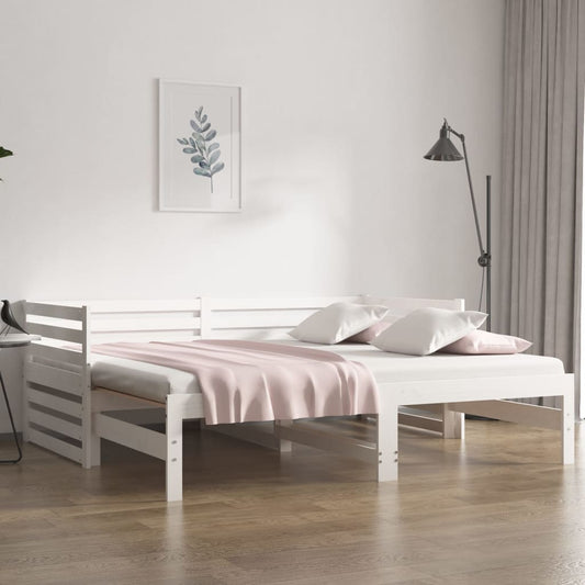 Sohvasänky ulosvedettävä valkoinen 2x (90x190) cm täysi mänty - Sisustajankoti.fi