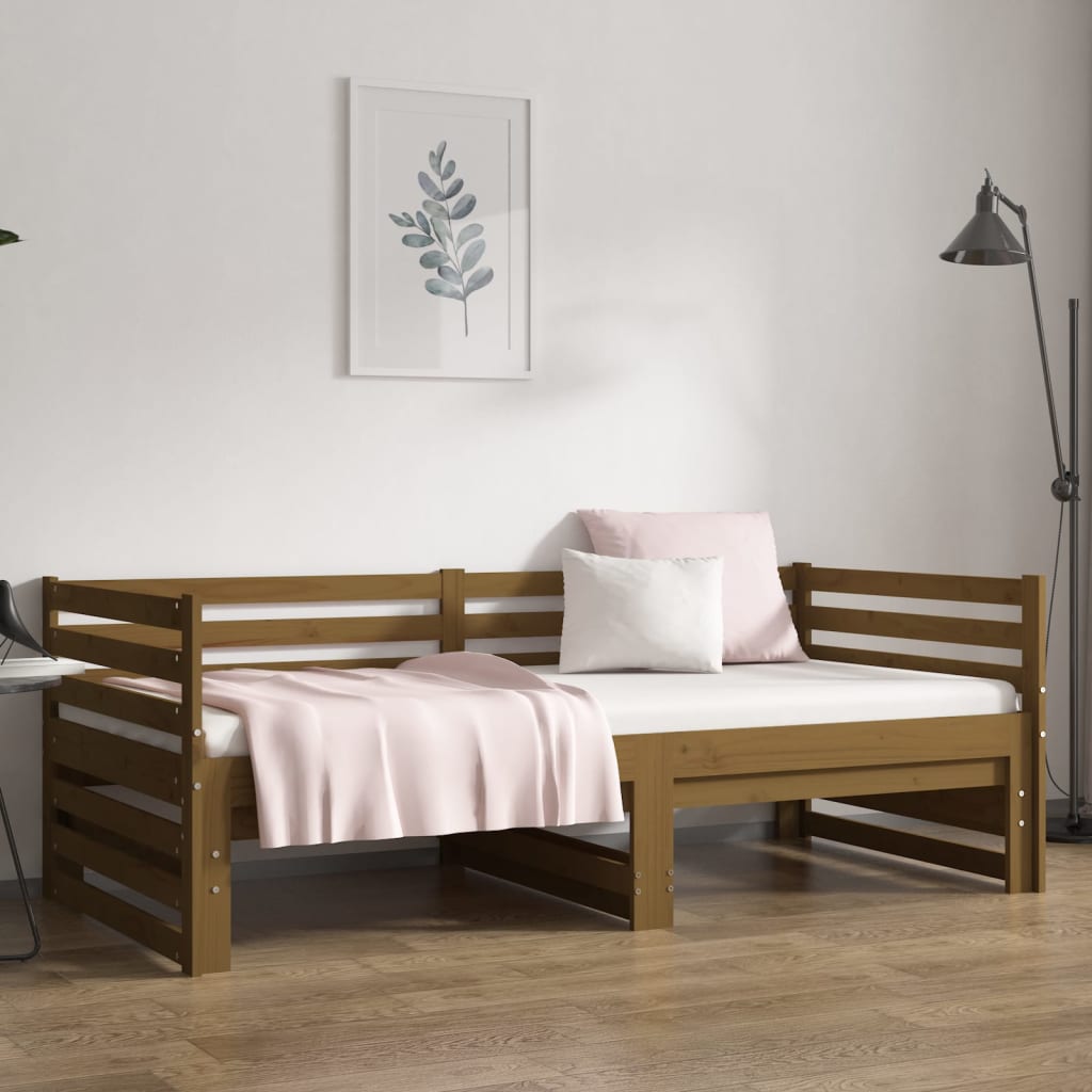 Sohvasänky ulosvedettävä hunajanrusk. 2x(90x190) cm täysi mänty - Sisustajankoti.fi
