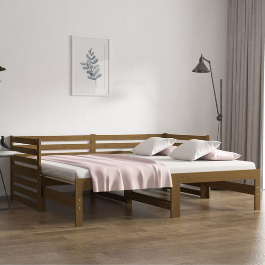 Sohvasänky ulosvedettävä hunajanrusk. 2x(90x190) cm täysi mänty - Sisustajankoti.fi