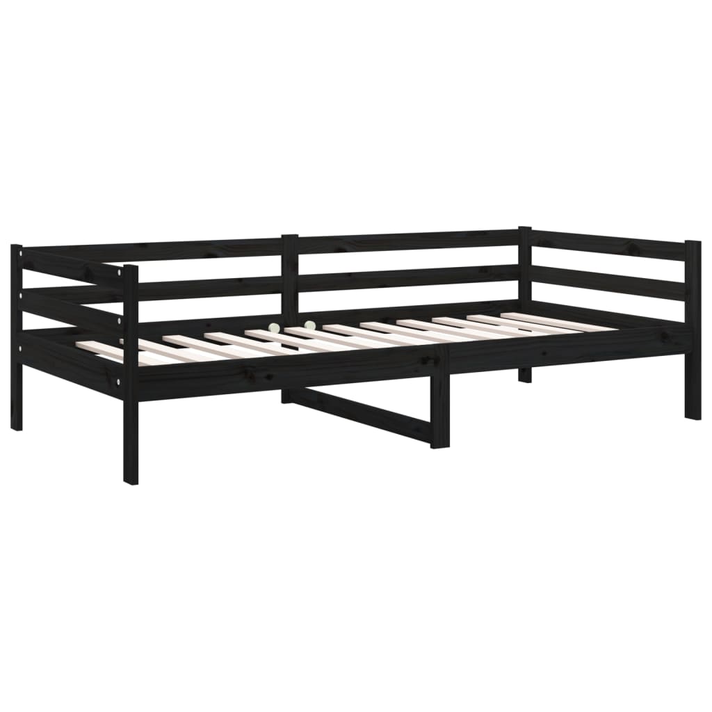 Sohvasänky musta 80x200 cm täysi mänty - Sisustajankoti.fi