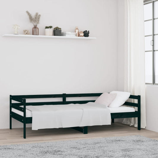 Sohvasänky musta 80x200 cm täysi mänty - Sisustajankoti.fi