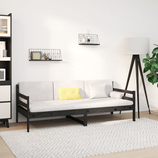 Sohvasänky musta 80x200 cm täysi mänty - Sisustajankoti.fi