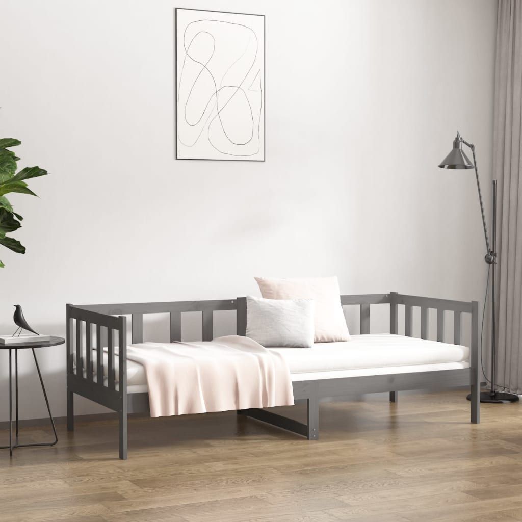 Sohvasänky harmaa 80x200 cm täysi mänty - Sisustajankoti.fi