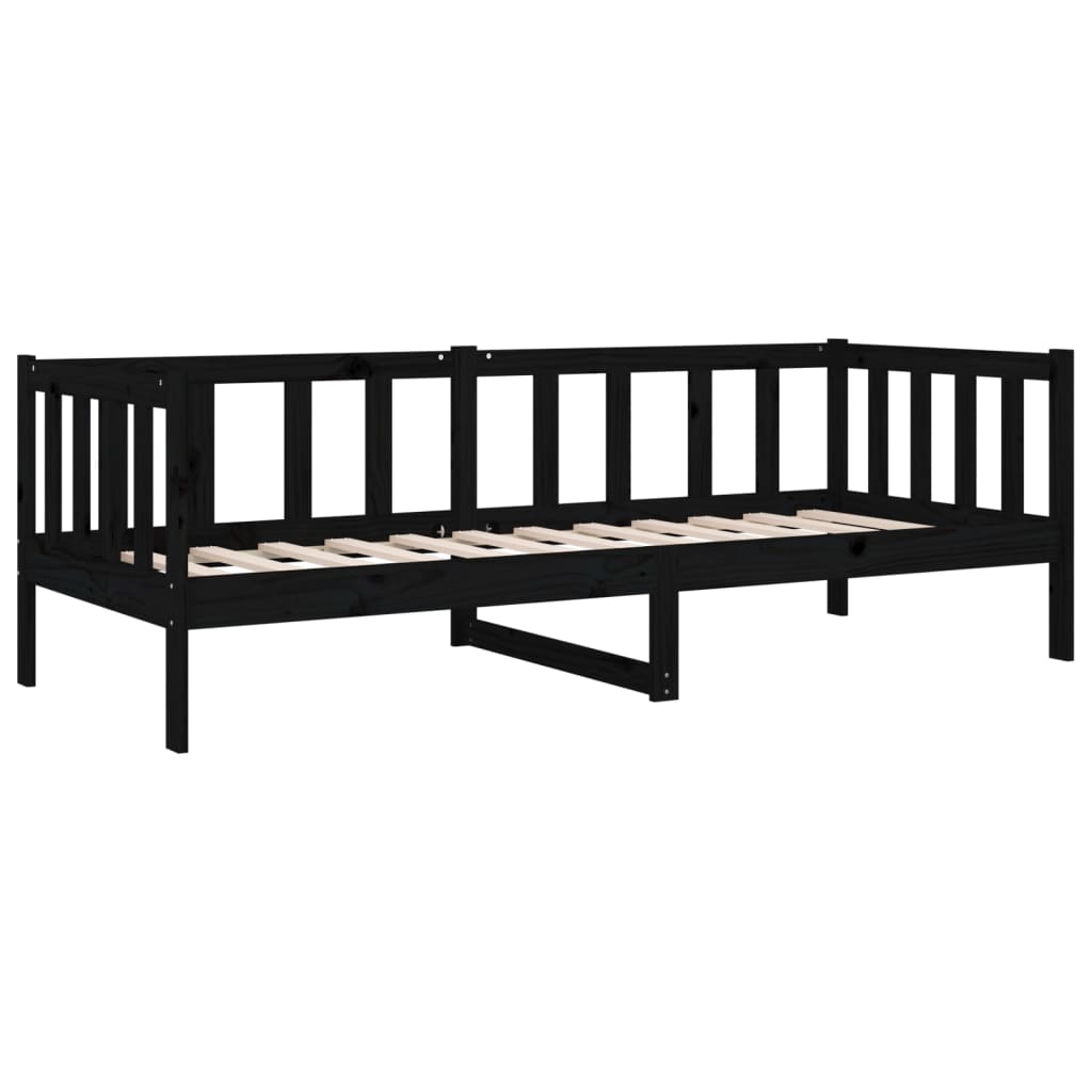 Sohvasänky musta 80x200 cm täysi mänty - Sisustajankoti.fi