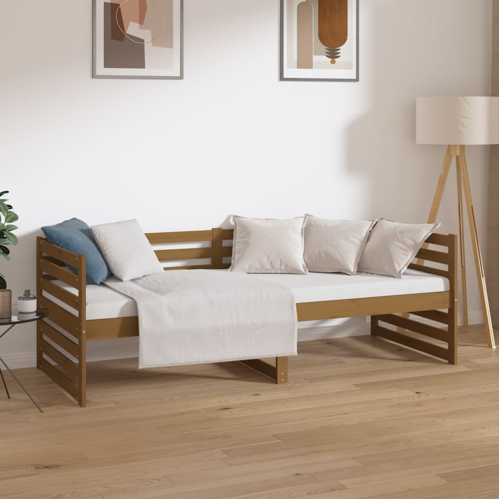 Sohvasänky hunajanruskea 80x200 cm täysi mänty - Sisustajankoti.fi