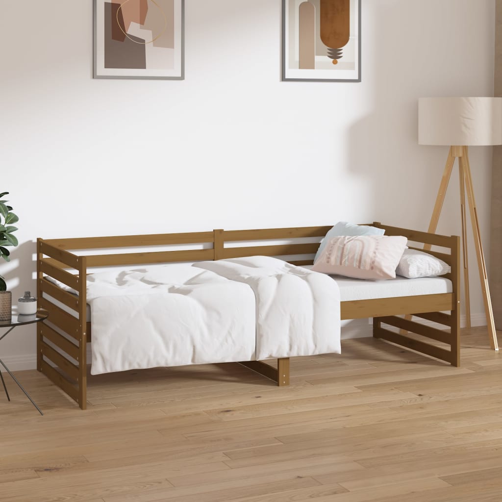 Sohvasänky hunajanruskea 80x200 cm täysi mänty - Sisustajankoti.fi