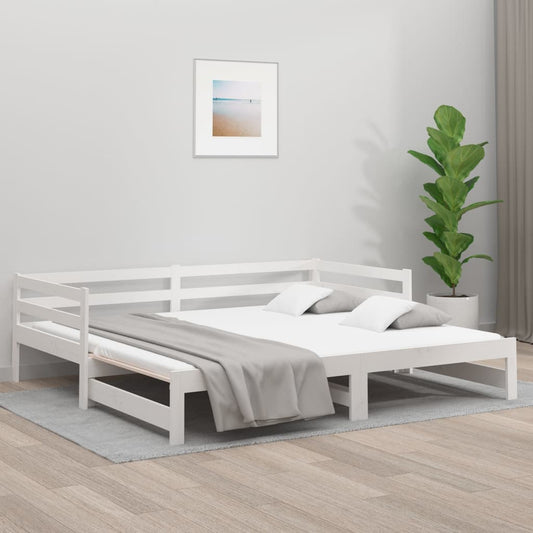 Sohvasänky ulosvedettävä valkoinen 2x (80x200) cm täysi mänty - Sisustajankoti.fi