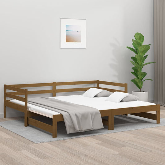 Sohvasänky ulosvedettävä hunajanrusk. 2x(80x200) cm täysi mänty - Sisustajankoti.fi