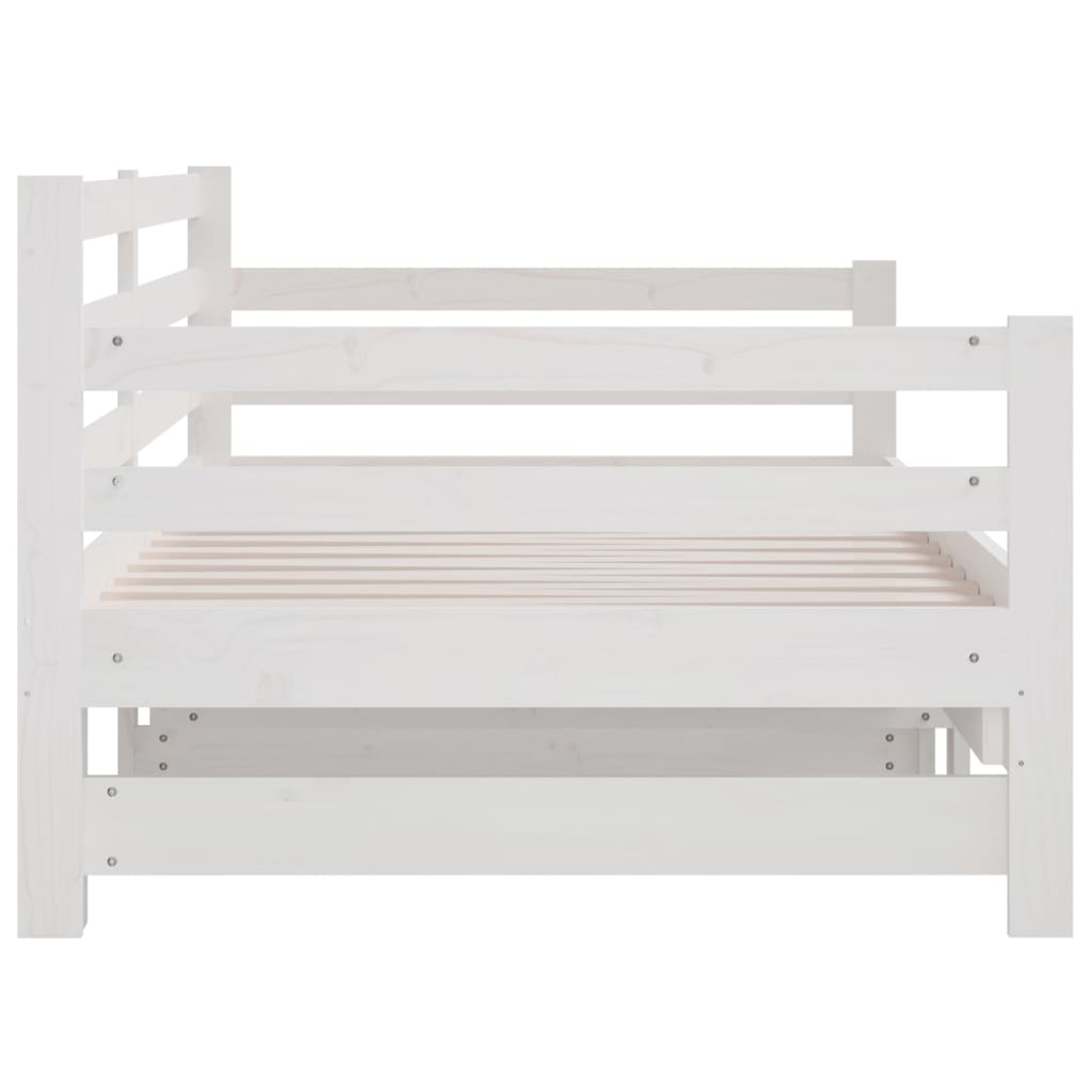 Sohvasänky ulosvedettävä valkoinen 2x (80x200) cm täysi mänty - Sisustajankoti.fi