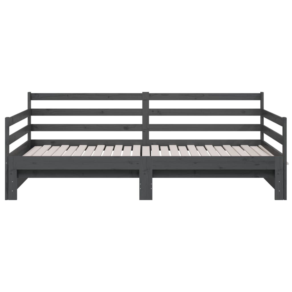 Sohvasänky ulosvedettävä harmaa 2x (80x200) cm täysi mänty - Sisustajankoti.fi