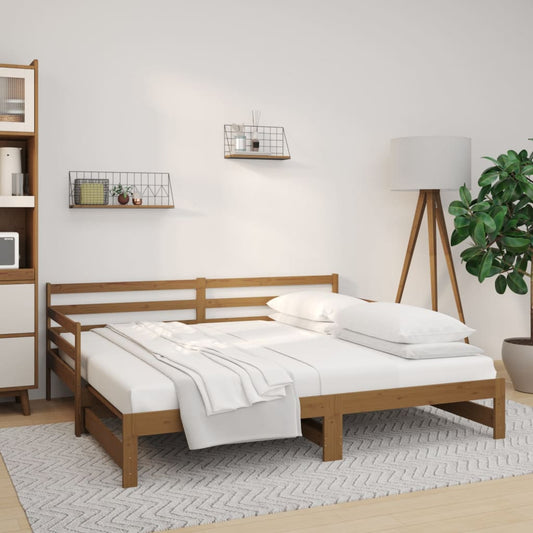 Sohvasänky ulosvedettävä hunajanrusk. 2x(80x200) cm täysi mänty - Sisustajankoti.fi