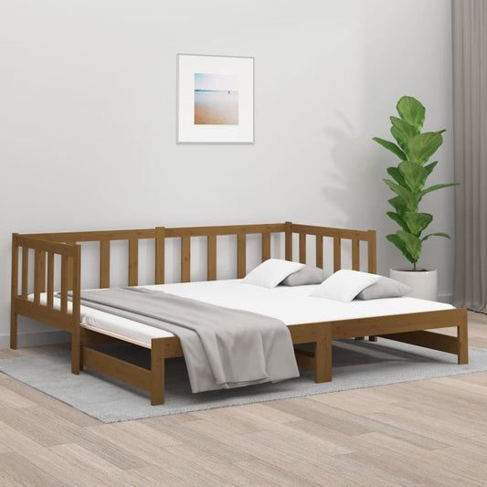 Sohvasänky ulosvedettävä hunajanrusk. 2x(80x200) cm täysi mänty - Sisustajankoti.fi