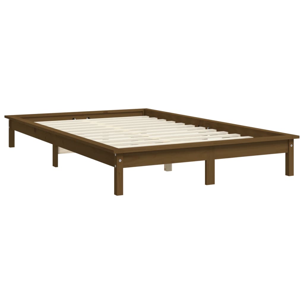 Sängynrunko hunajanruskea 200x200 cm täysi mänty - Sisustajankoti.fi