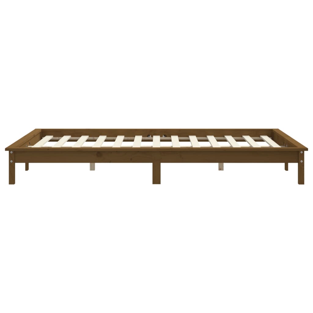 Sängynrunko hunajanruskea 200x200 cm täysi mänty - Sisustajankoti.fi