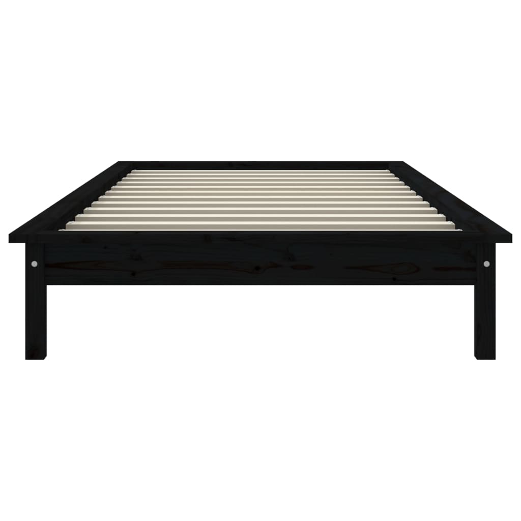 Sängynrunko musta 75x190 cm täysi mänty 2FT6 Small Single - Sisustajankoti.fi