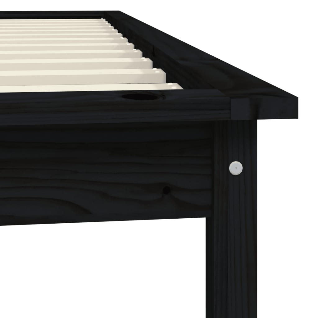 Sängynrunko musta 75x190 cm täysi mänty 2FT6 Small Single - Sisustajankoti.fi