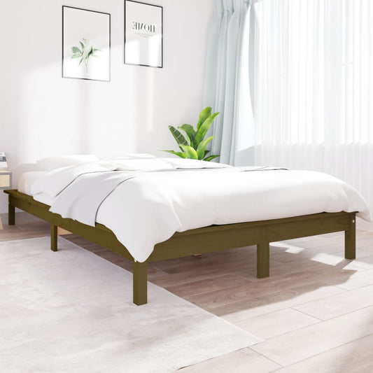Sängynrunko hunajanruskea 135x190 cm täysi mänty 4FT6 Double - Sisustajankoti.fi