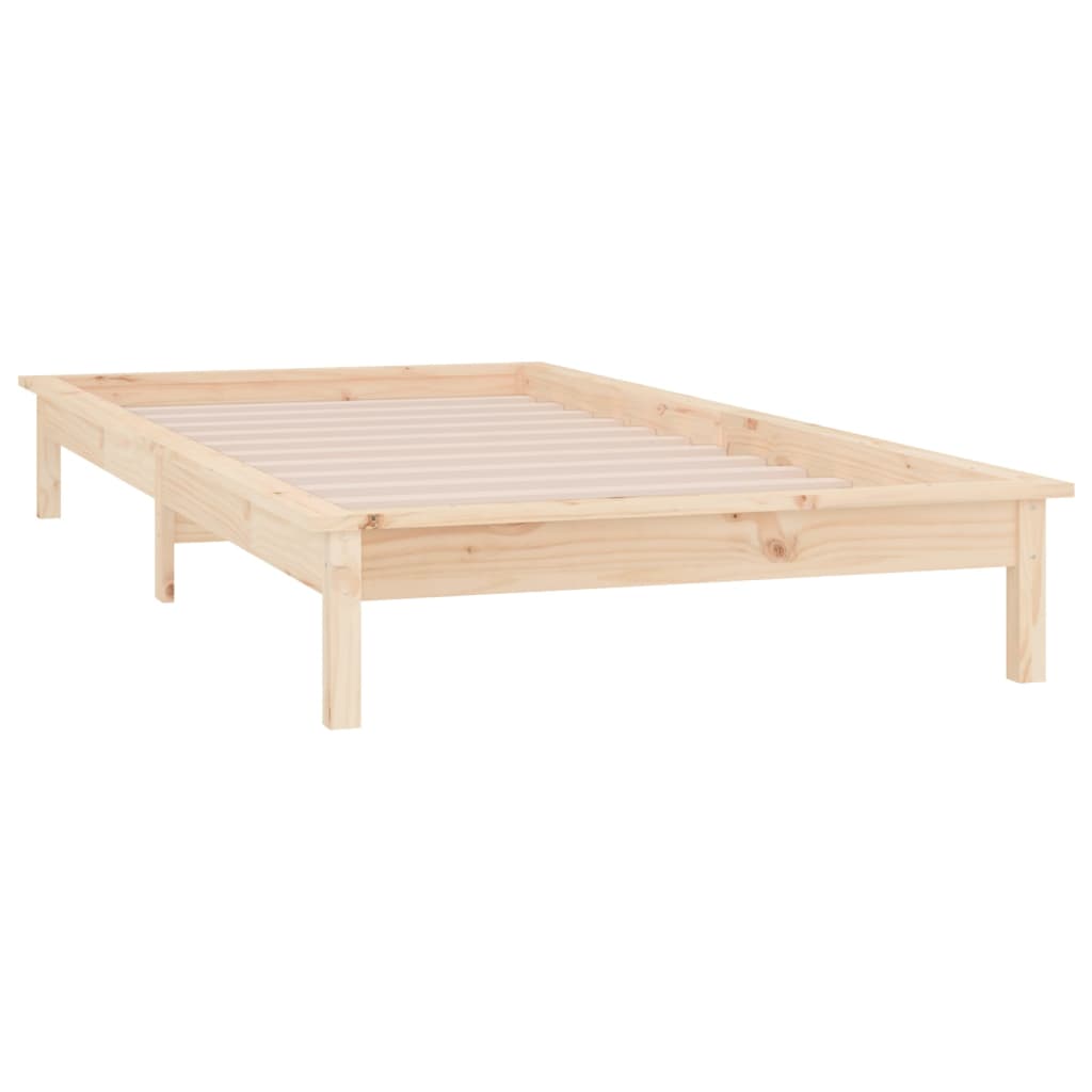 Sängynrunko LED-valoilla 75x190 cm 2FT6 Small Single täysi puu - Sisustajankoti.fi