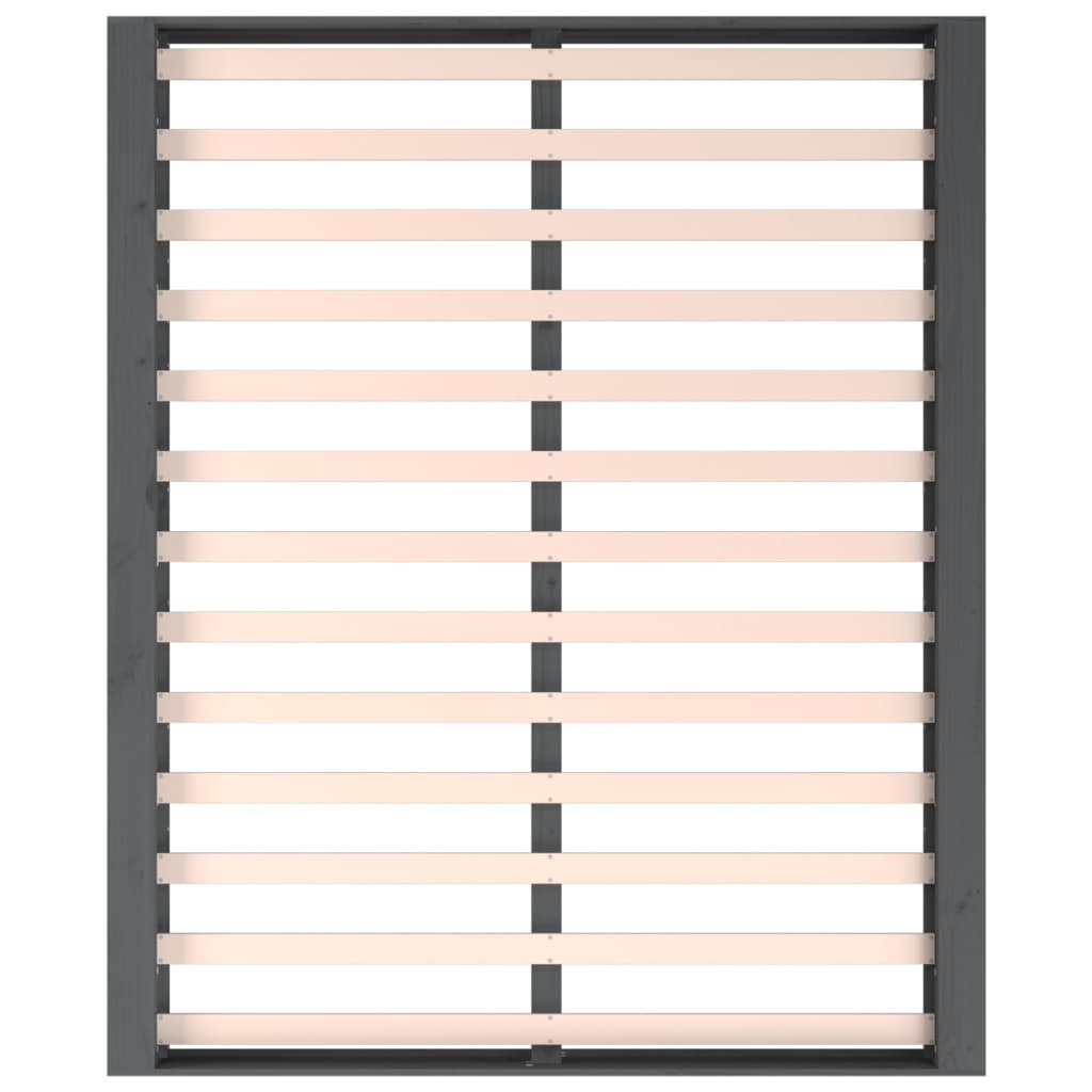 Sängynrunko harmaa 160x200 cm täysi puu - Sisustajankoti.fi