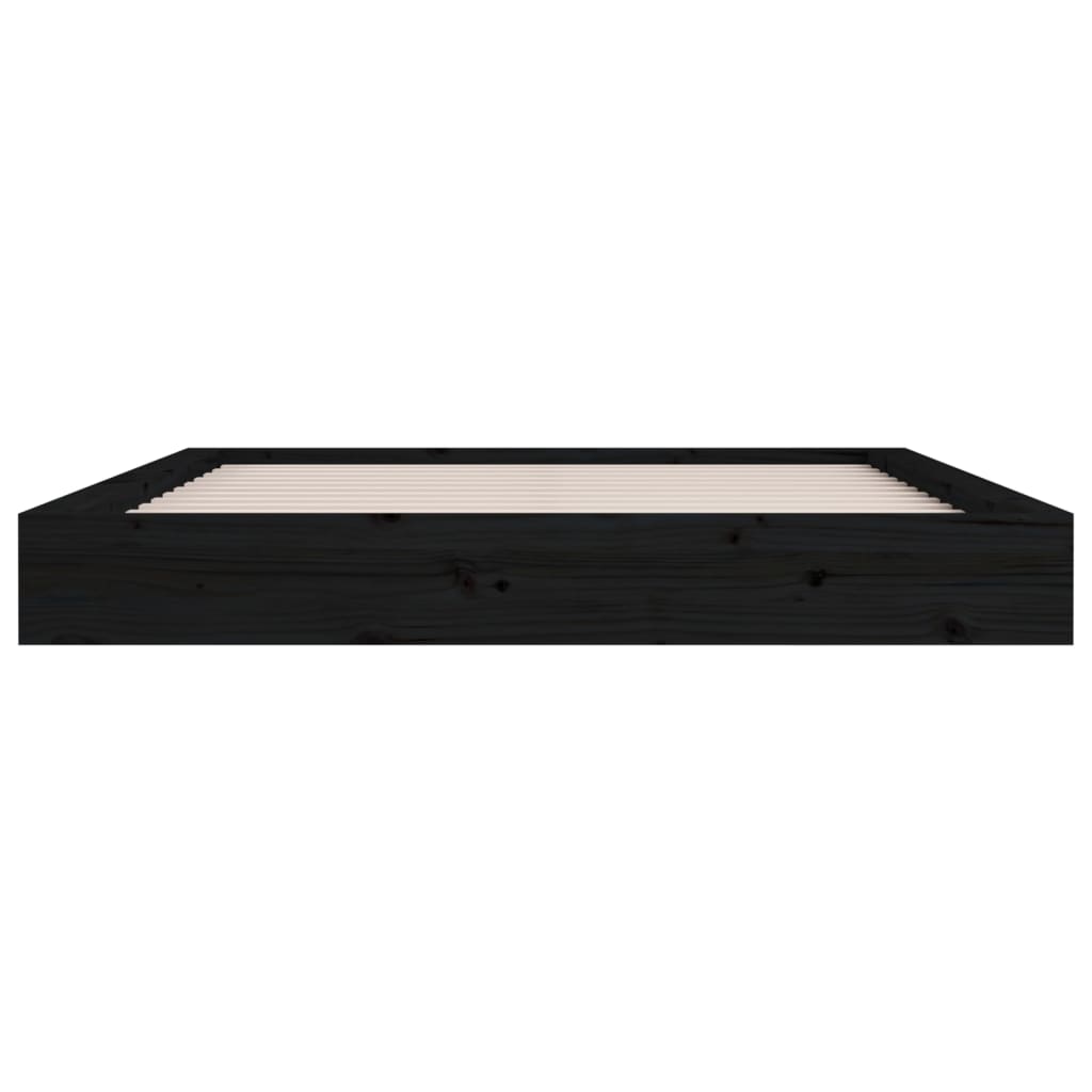 Sängynrunko musta 160x200 cm täysi puu - Sisustajankoti.fi