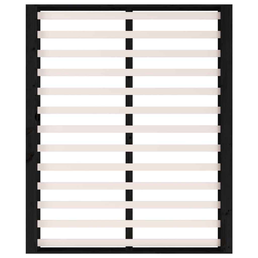 Sängynrunko musta 160x200 cm täysi puu - Sisustajankoti.fi