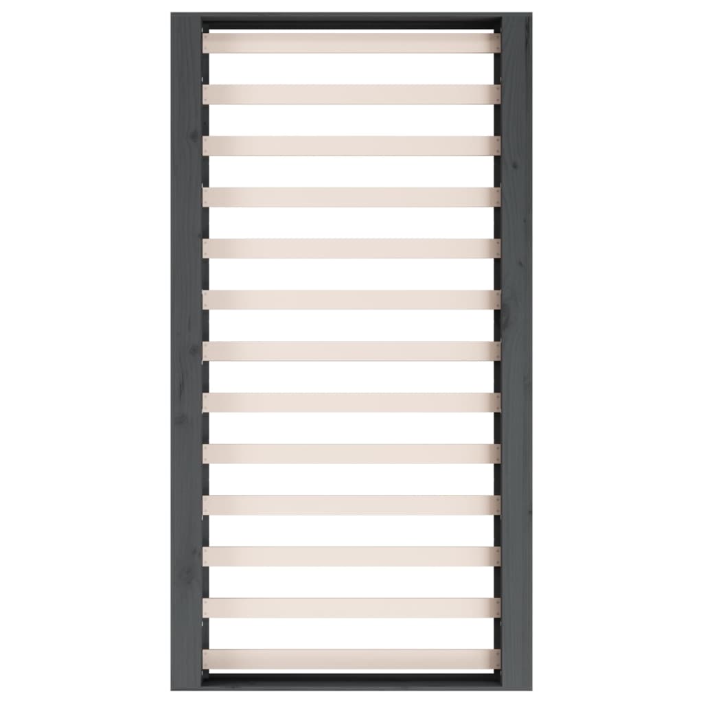 Sängynrunko harmaa 90x200 cm täysi puu - Sisustajankoti.fi