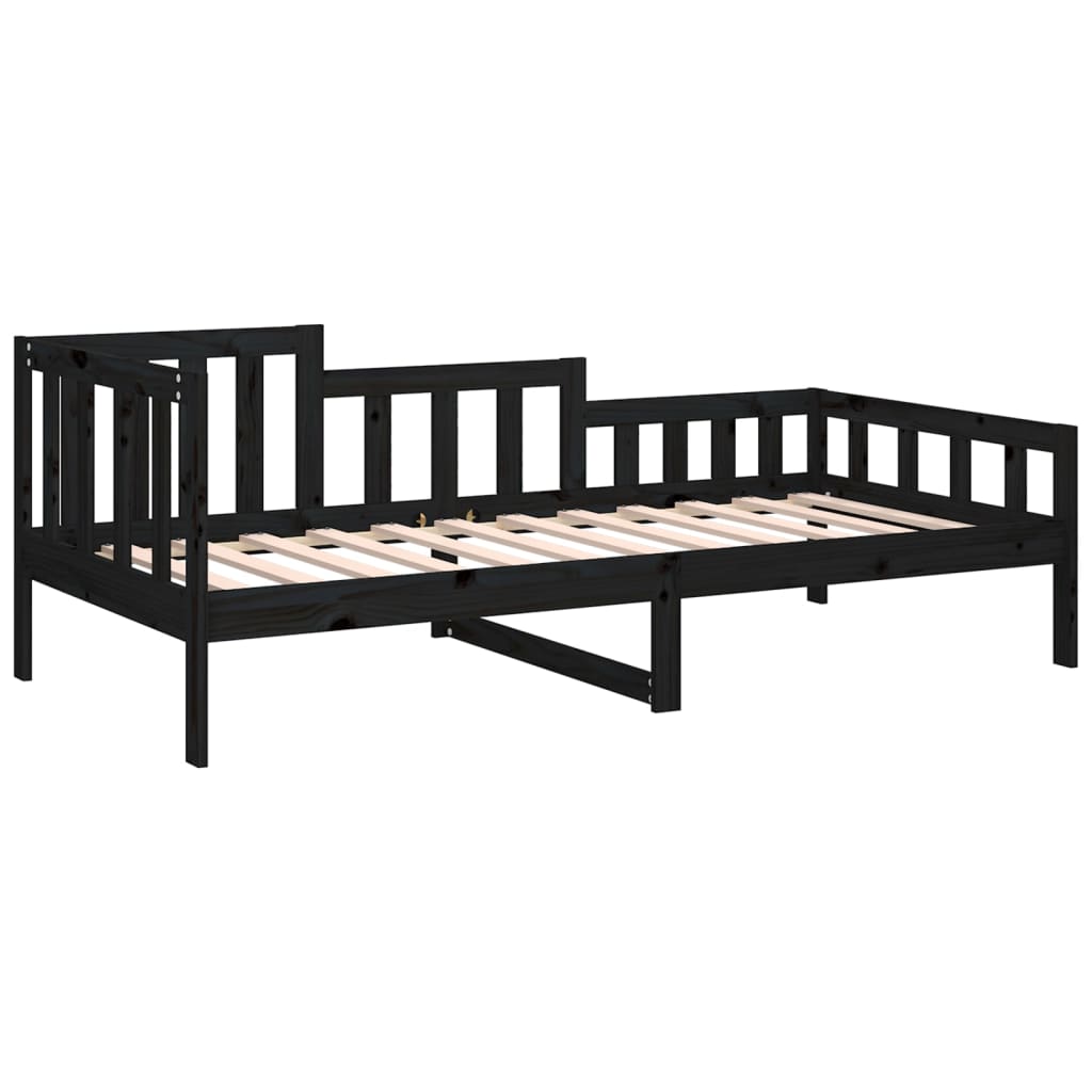 Sohvasänky musta 80x200 cm täysi mänty - Sisustajankoti.fi