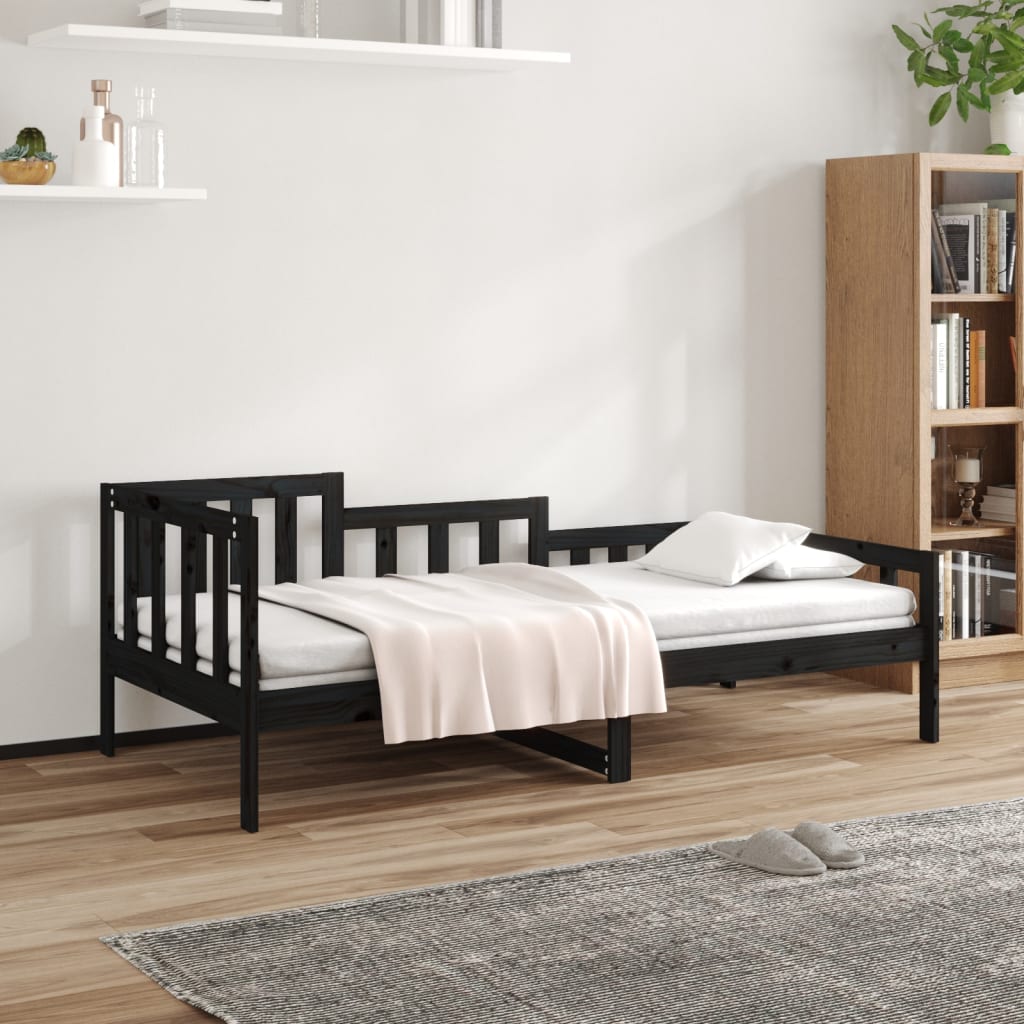 Sohvasänky musta 80x200 cm täysi mänty - Sisustajankoti.fi
