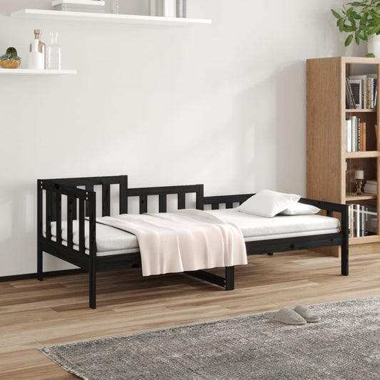 Sohvasänky musta 80x200 cm täysi mänty - Sisustajankoti.fi