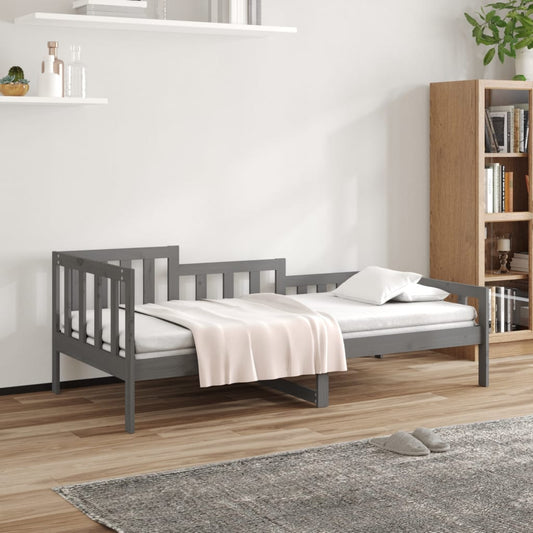 Sohvasänky harmaa 90x200 cm täysi mänty - Sisustajankoti.fi
