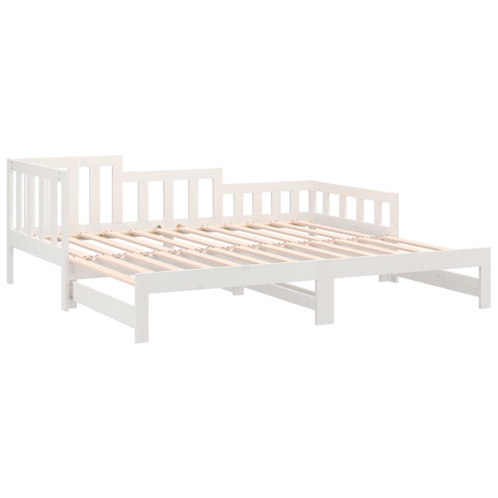 Sohvasänky ulosvedettävä valkoinen 2x (80x200) cm täysi mänty - Sisustajankoti.fi