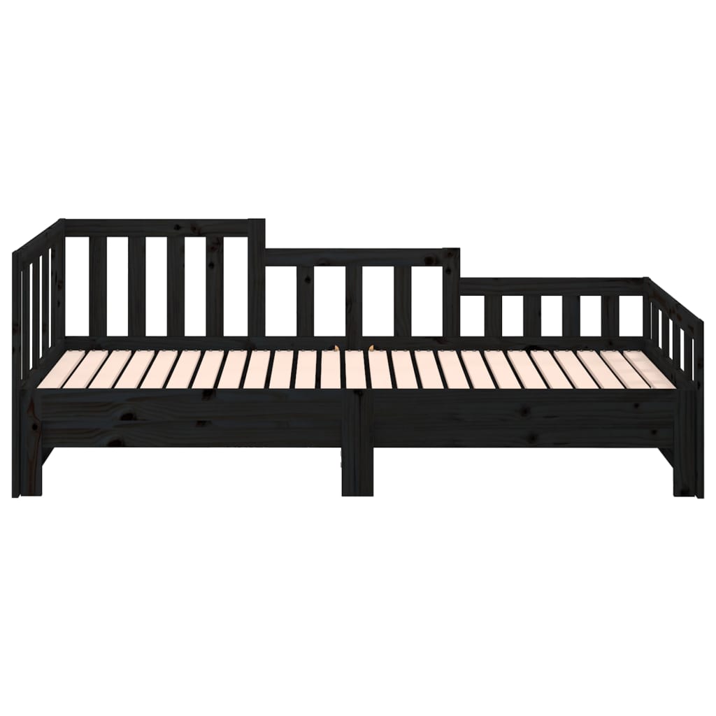 Sohvasänky ulosvedettävä musta 2x (80x200) cm täysi mänty - Sisustajankoti.fi