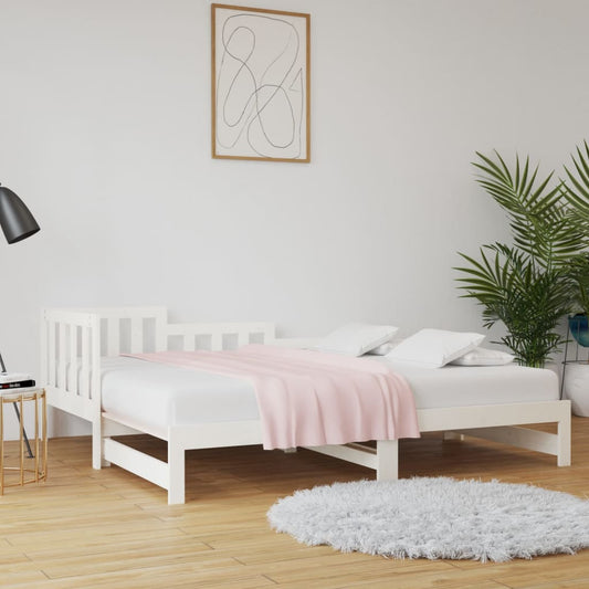 Sohvasänky ulosvedettävä valkoinen 2x (90x190) cm täysi mänty - Sisustajankoti.fi