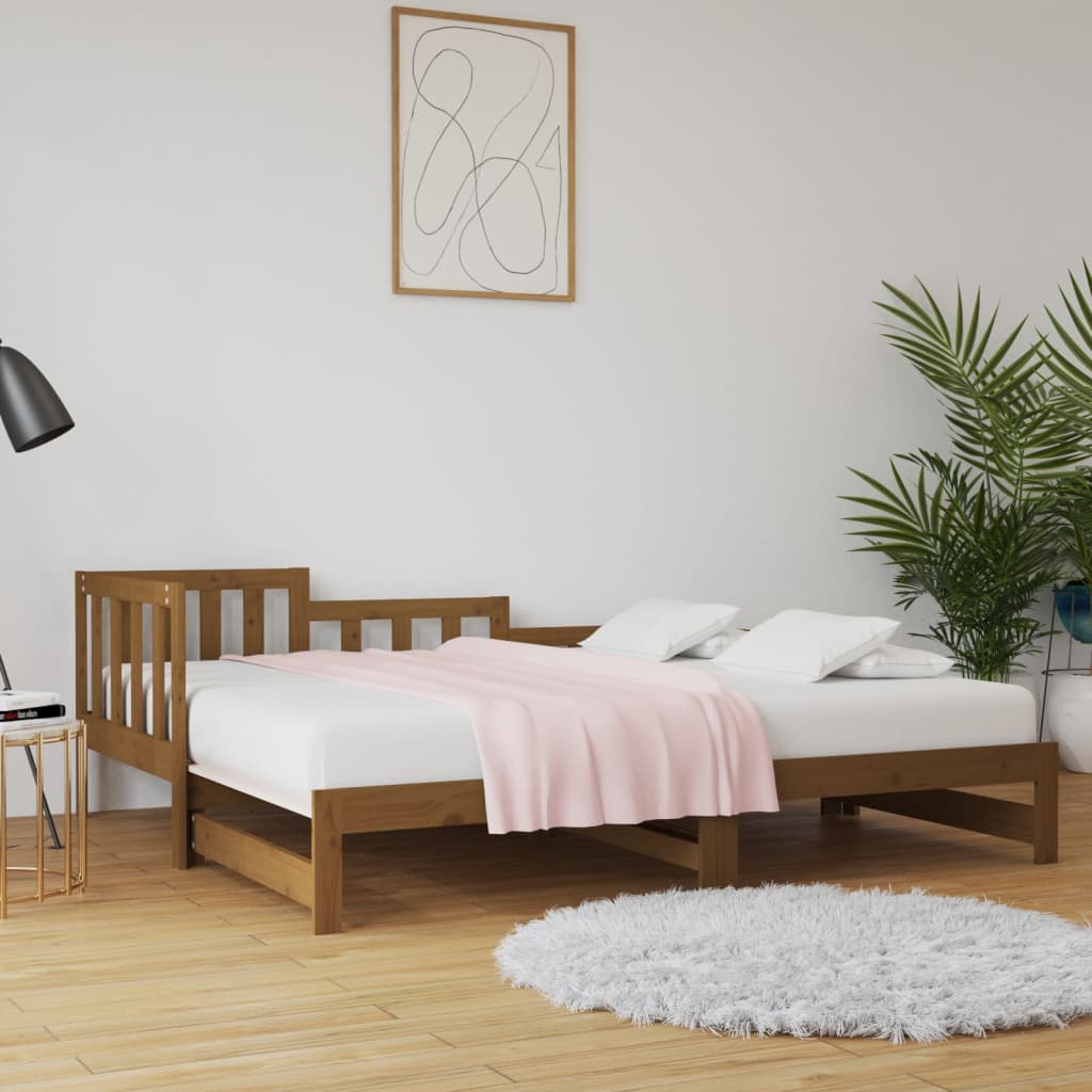 Sohvasänky ulosvedettävä hunajanrusk. 2x(90x190) cm täysi mänty - Sisustajankoti.fi