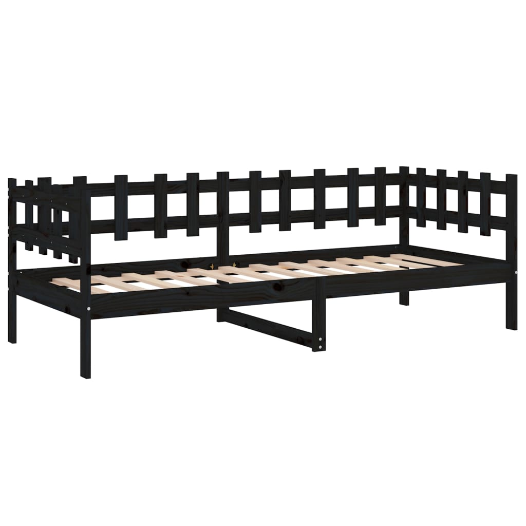 Sohvasänky musta 90x190 cm täysi mänty - Sisustajankoti.fi