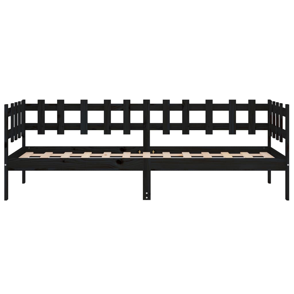 Sohvasänky musta 90x190 cm täysi mänty - Sisustajankoti.fi
