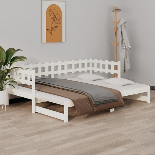 Sohvasänky ulosvedettävä valkoinen 2x (90x200) cm täysi mänty - Sisustajankoti.fi