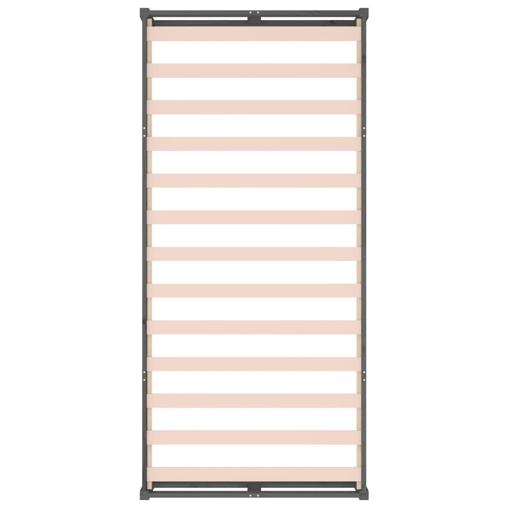 Sängynrunko harmaa 90x200 cm täysi puu - Sisustajankoti.fi