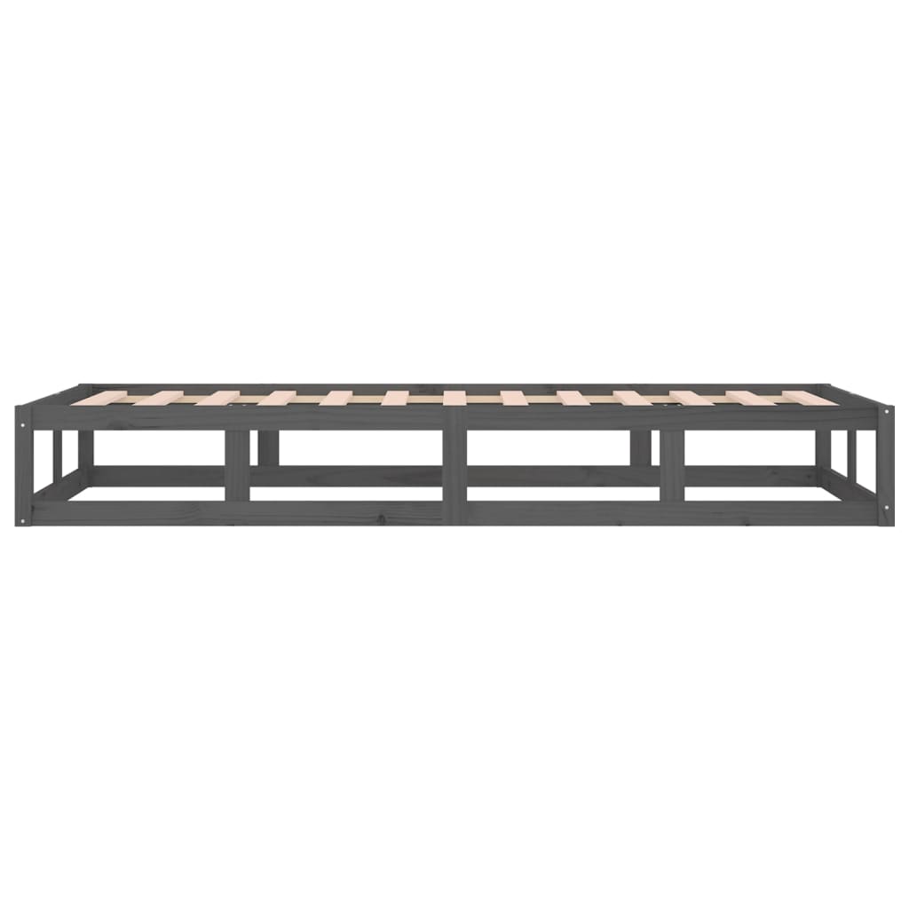 Sängynrunko harmaa 100x200 cm täysi puu - Sisustajankoti.fi