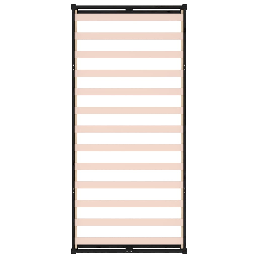 Sängynrunko musta 75x190 cm 2FT6 Small Single täysi puu - Sisustajankoti.fi