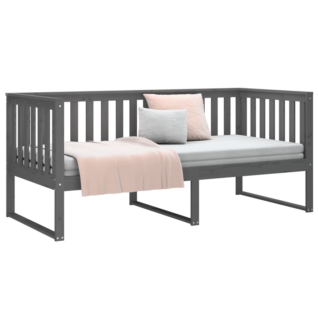 Sohvasänky harmaa 90x200 cm täysi mänty - Sisustajankoti.fi