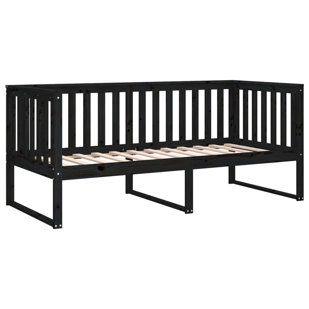 Sohvasänky musta 90x200 cm täysi mänty - Sisustajankoti.fi