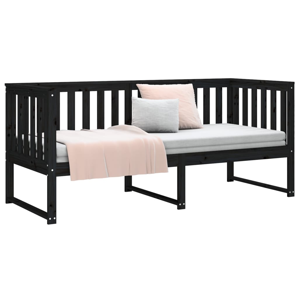 Sohvasänky musta 80x200 cm täysi mänty - Sisustajankoti.fi