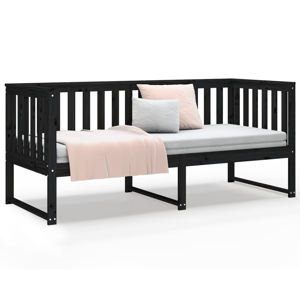 Sohvasänky musta 80x200 cm täysi mänty - Sisustajankoti.fi