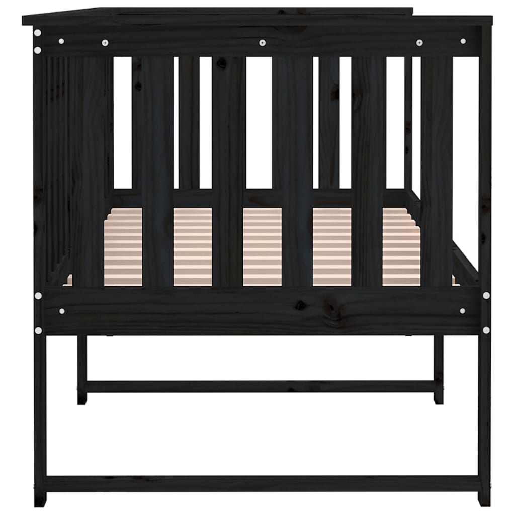 Sohvasänky musta 80x200 cm täysi mänty - Sisustajankoti.fi